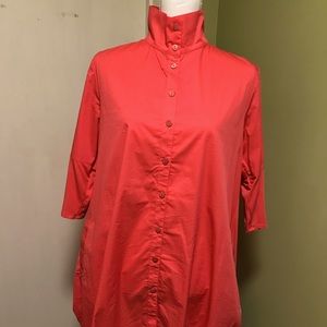 Stella Carakasi Tiberon Button down Tunic NWOT in Coral - S
